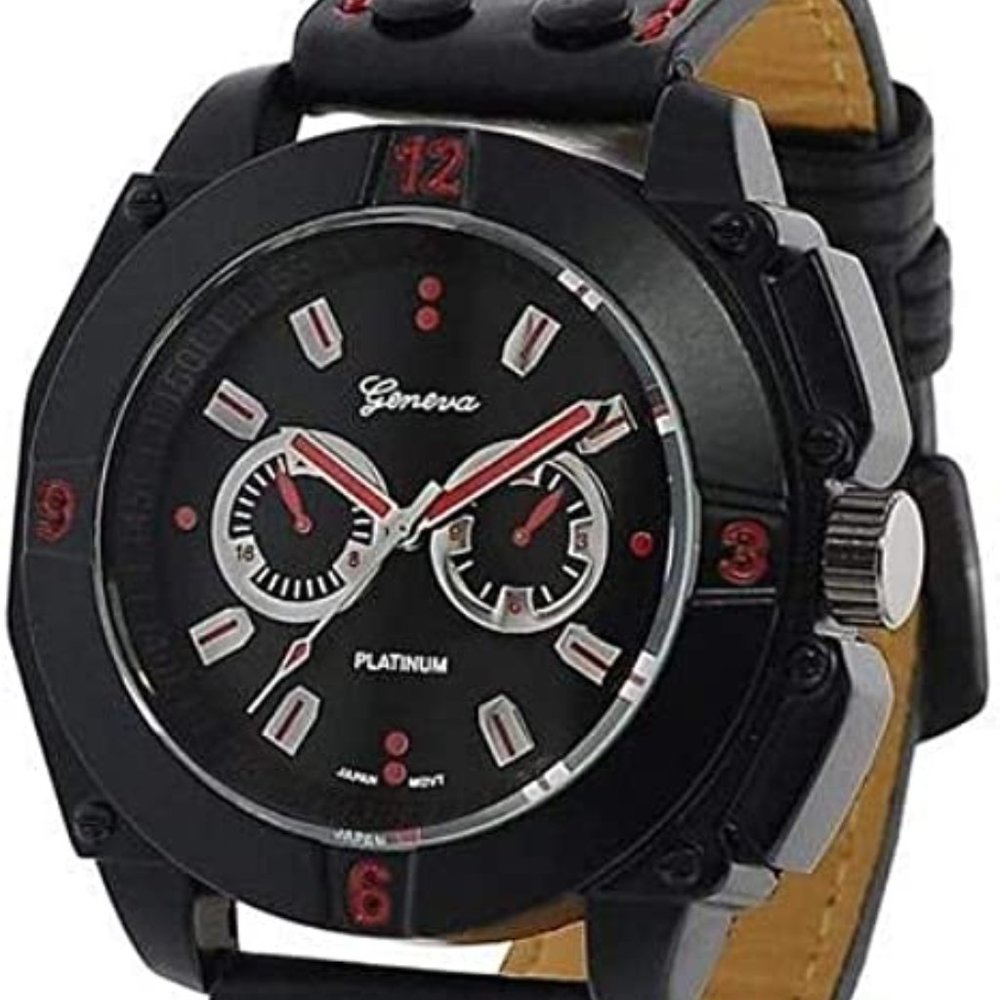 Geneva Platinum Men's Chronograph-Style Strap Watch Steko LTD